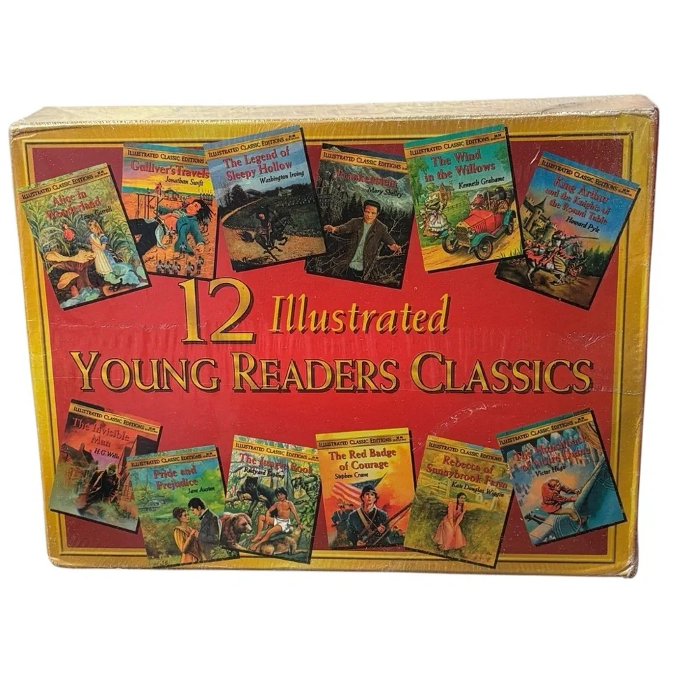 Vintage Set of 12‎ Illustrated Young Readers Classics Books NEW
